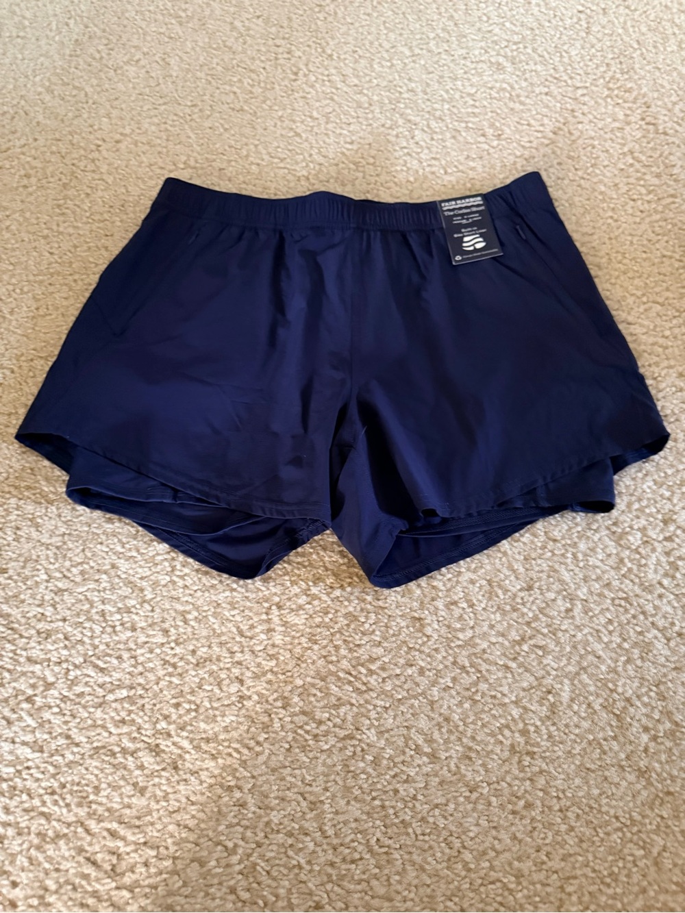 Women's Navy Running Shorts with Built-In Liner